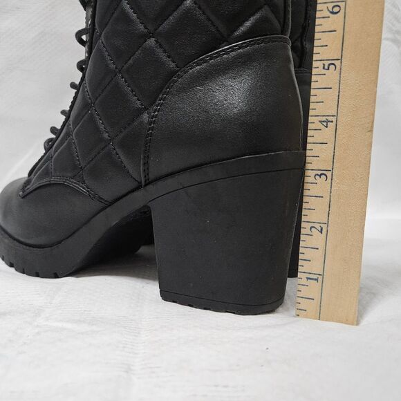 Zigi Soho Moritz Chunky Ankle Leather Heeled Boots Women's 9 Black Quilted EUC - Picture 10 of 12